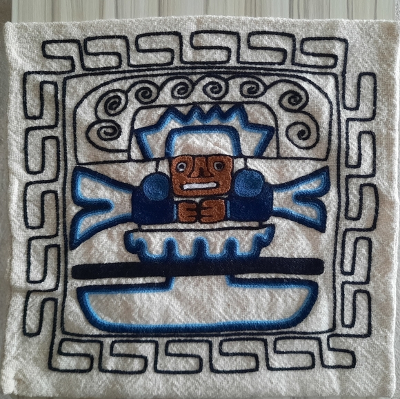 Vintage Hand Embroidered Tribal Throw Pillow Cover - Picture 4 of 9